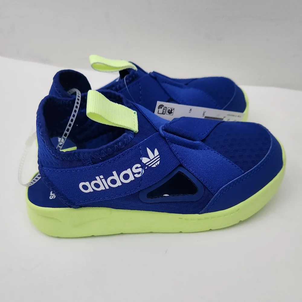 Adidas 360 Sandals Toddler Boys Royal Blue Lime Green Size 13.5 K